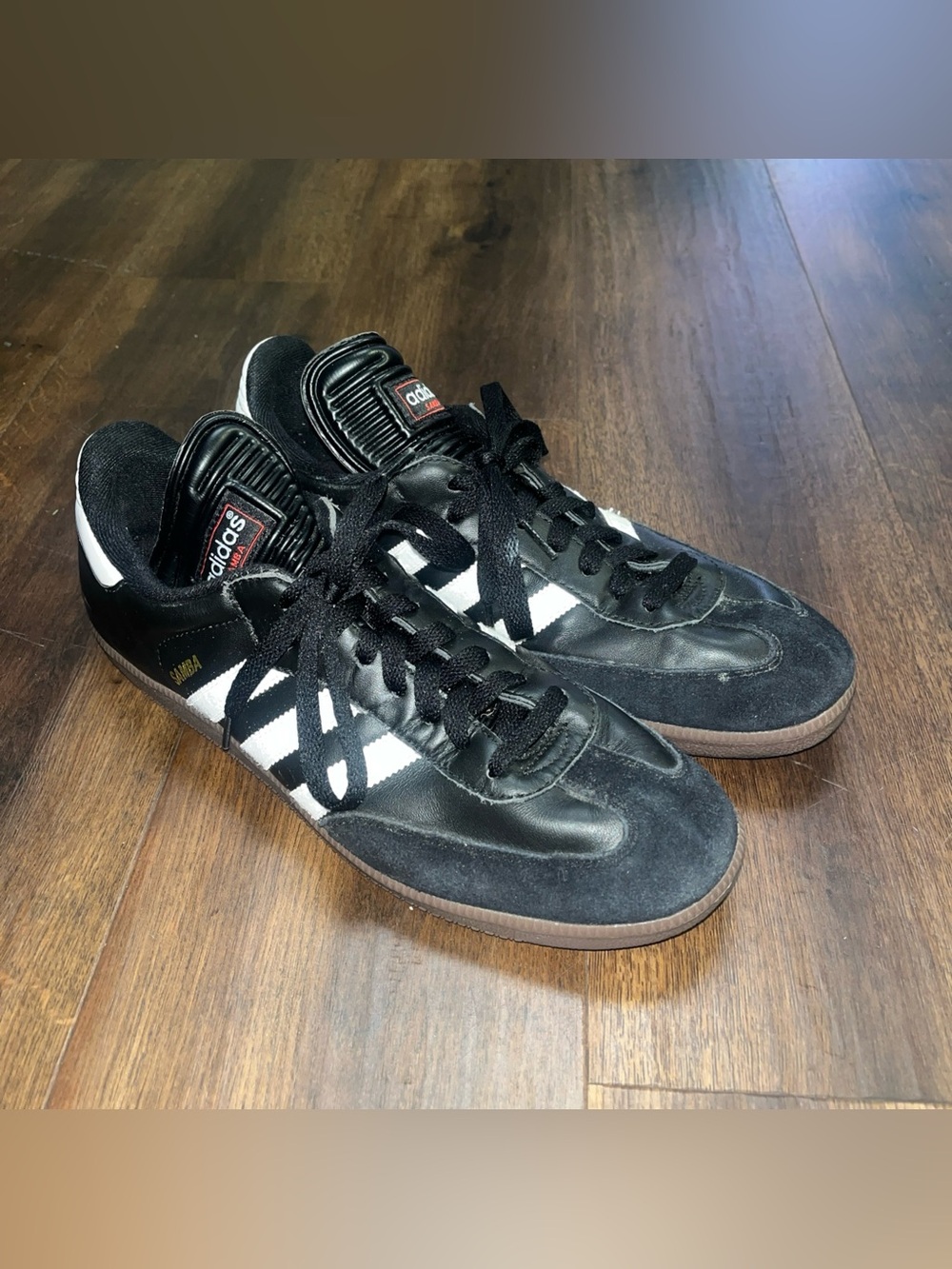 Adidas Samba Classic Indoor Soccer Shoes Mens Size 10.5 Black White Gum Leather